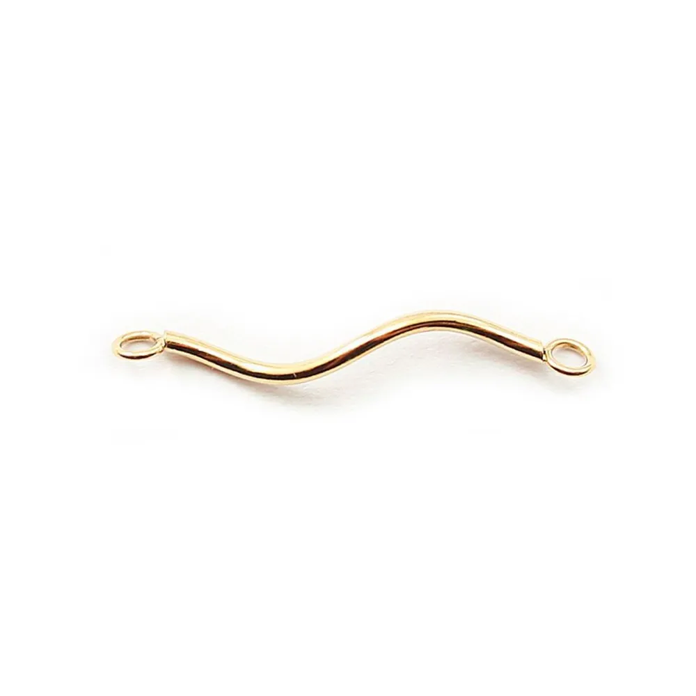 Spiral tube 22.5mm anneau soude 2.5mm Gold Filled 14 carats x 2pcs
