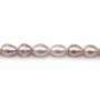 Perles de culture d'eau douce, mauve, olive/irrégulière, 9-10mm x 40cm