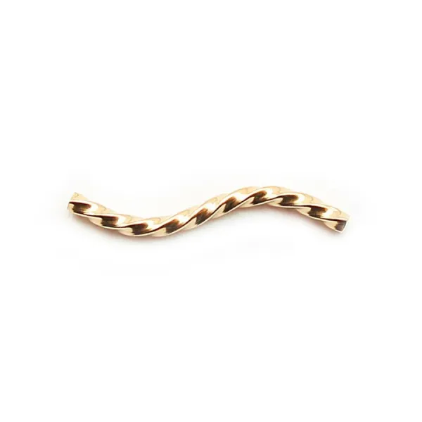 Tube twistes 20x1.5mm Gold Filled 14 carats x 2pcs