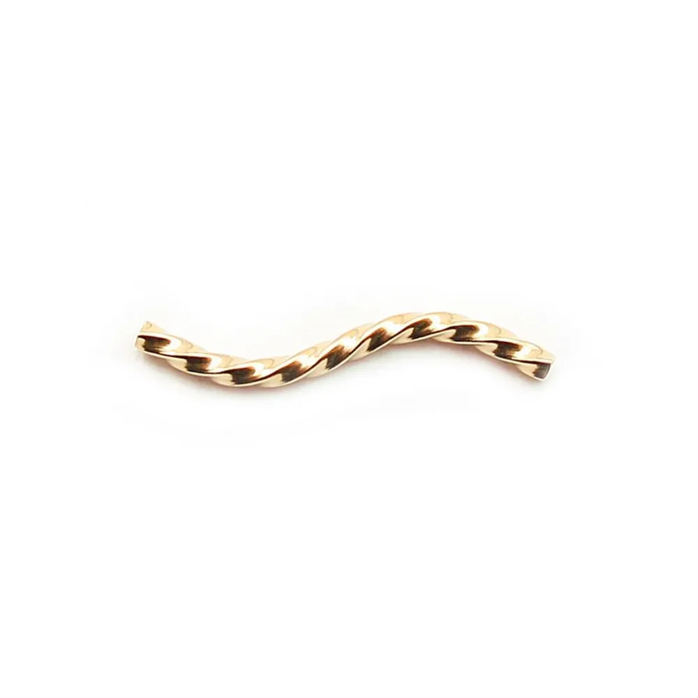 Tube twistes 20x1.5mm Gold Filled 14 carats x 2pcs