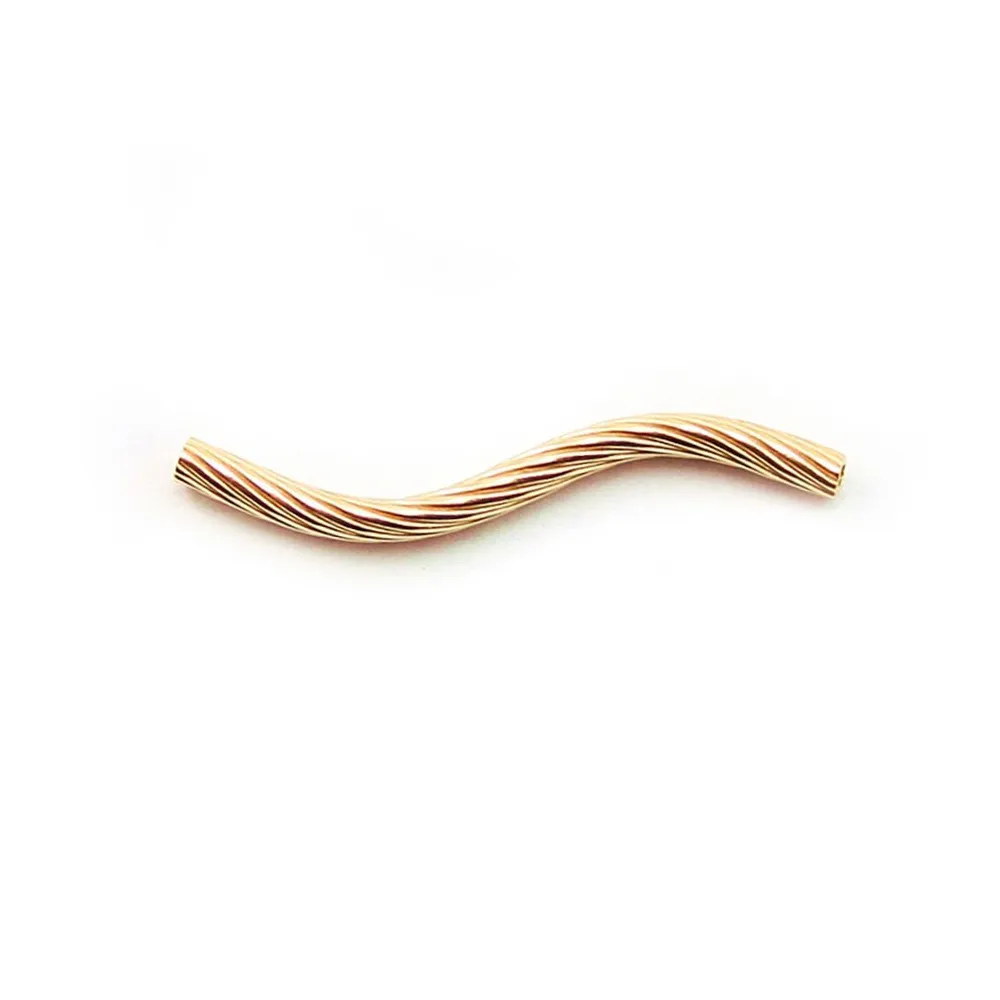 Tube twistes 20x1.5mm Gold Filled 14 carats x 2 st
