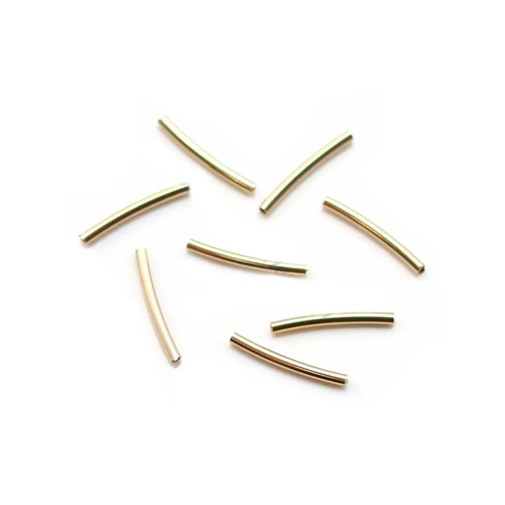 Tube incurvé gold filled 14 carats 10x1.0x0.5mm x 10pcs
