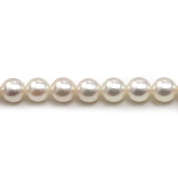 Perles culture AKOYA japonais rond  7-7.5mm   x 40cm