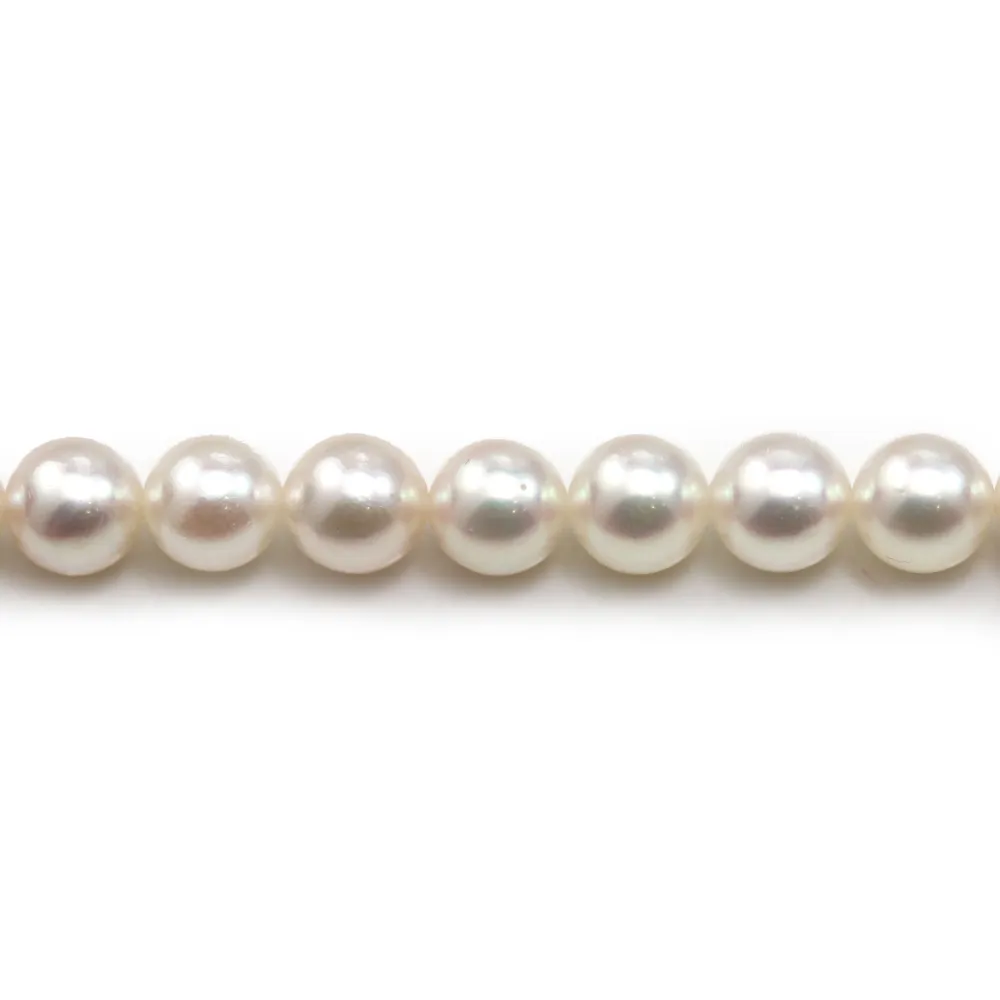 Perles culture AKOYA japonais rond  7-7.5mm   x 40cm