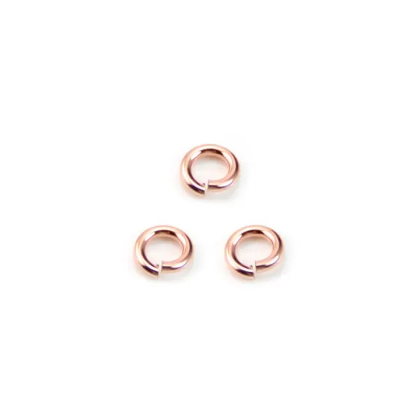 Gold filled rosé 14k anneaux ouvert 4 x 0.8mm x 10pcs