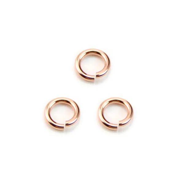 14k rosz gold filled jumprings open 1 x 6mm x4pcs