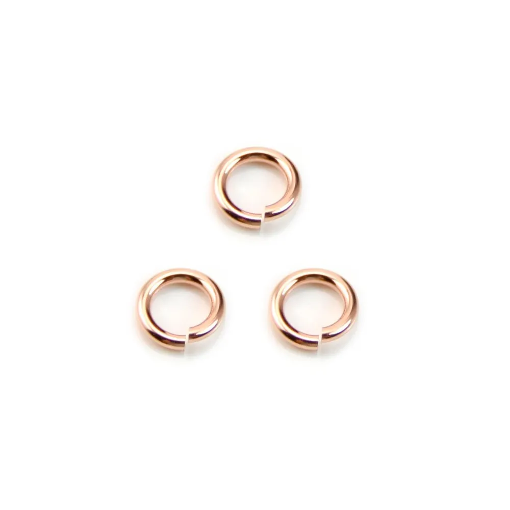 Gold filled rosé 14k anneaux ouvert 6 x 1mm x 4pcs
