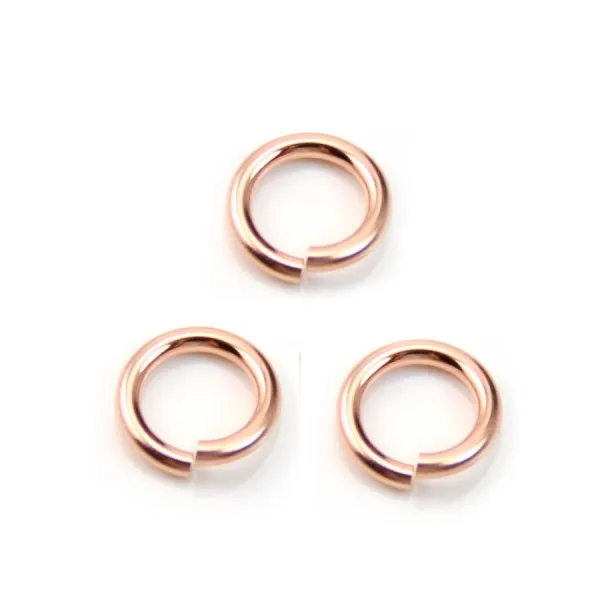 14k rosz gold filled jumprings open 1.3 x 8mm x 2pcs