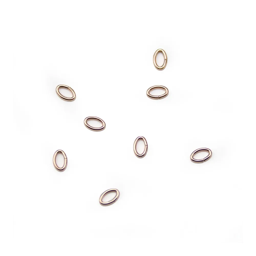 Anneaux oval ouvert, en gold filled 14 carats rosé, 0.64 * 3.0 * 4.6mm x 10pcs