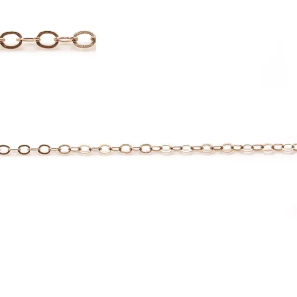Chaîne en gold filled rose, 14 carats, maille ovale, de taille 1.3x1.8mm x 50cm