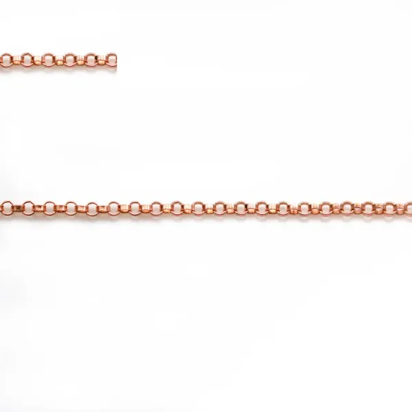 Chaîne en gold filled rose, 14 carats, maille ronde, de taille 1.3mm x 50cm