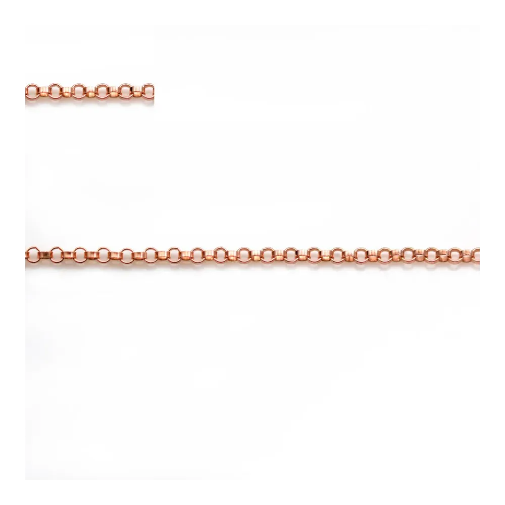 Chaîne en gold filled rose, 14 carats, maille ronde, de taille 1.3mm x 50cm