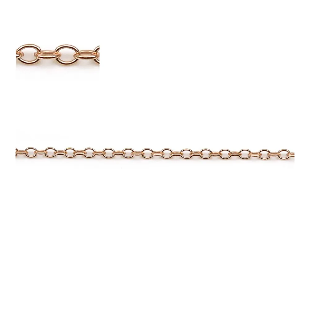 Oval chaine gold filled rose 14 carats 1.7mm x  50cm