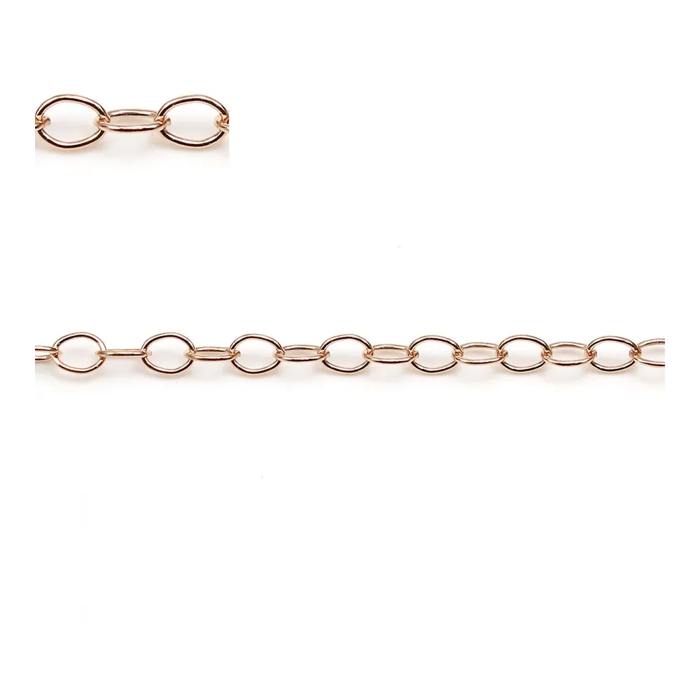 Chaine gold filled rose 14 carats  maille  ovale 2.6x3.7mm x  50cm