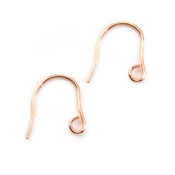 Gold filled rosé 14k crochets d'oreilles 0.8 x 12mm x 2pcs