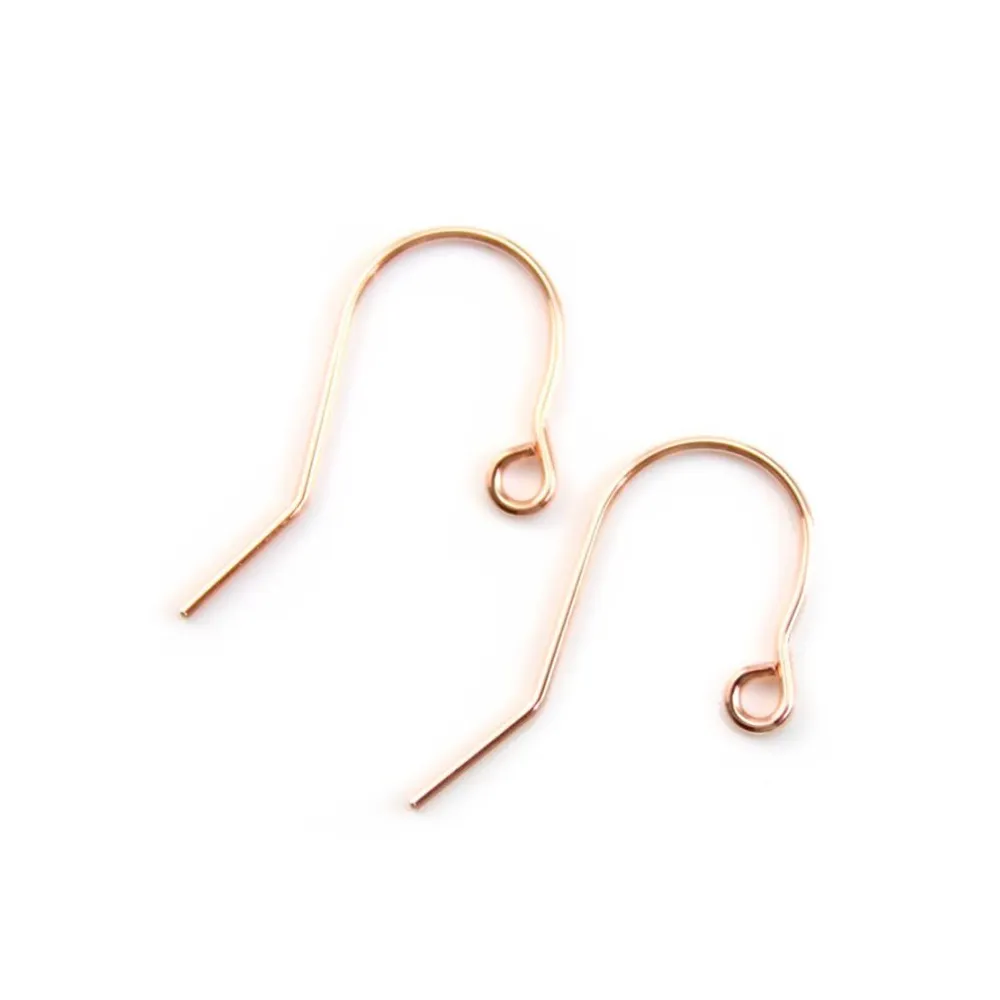Gold filled rosé 14k crochets d'oreilles 0.8 x 20mm x 2pcs