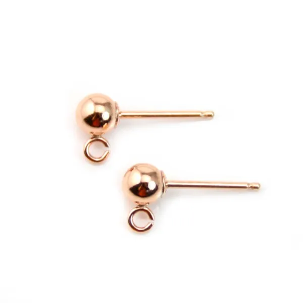 14 carats rose gold filled ball eartuds 4mm x 2pcs