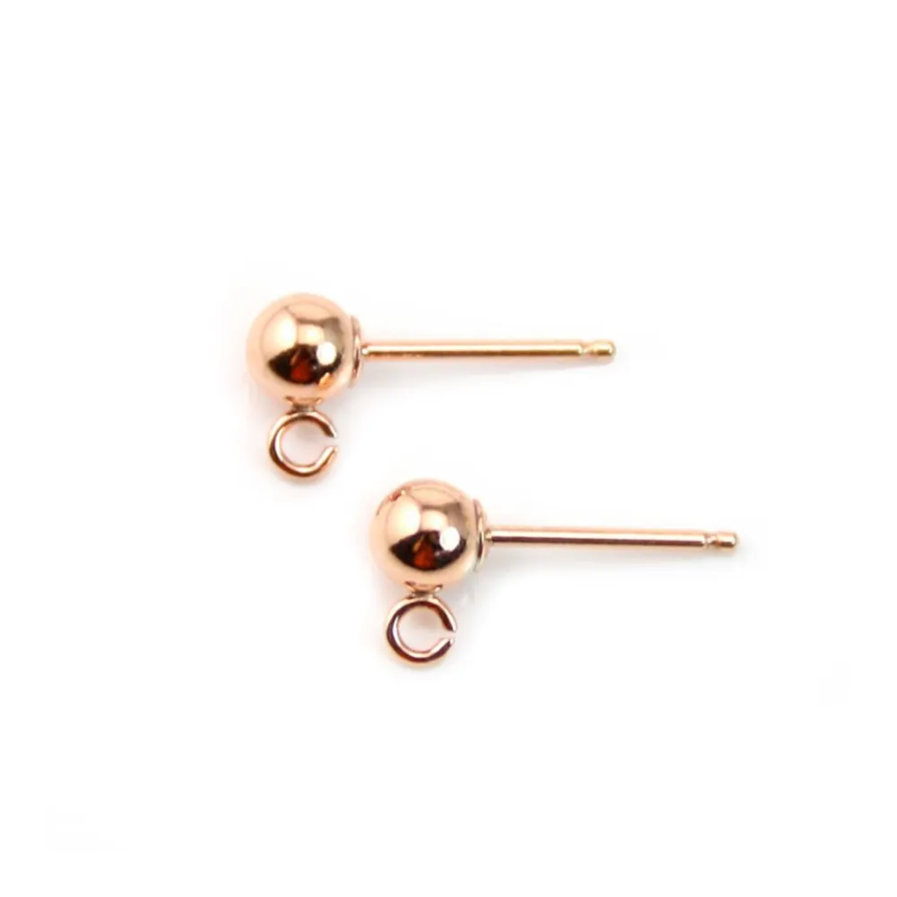 Gold filled rosé 14 carats clou d'oreille 4mm x 2pcs