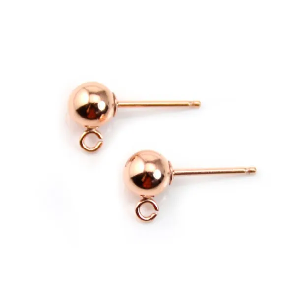 Gold filled rosé 14 carats clou d'oreille 5mm x 2pcs