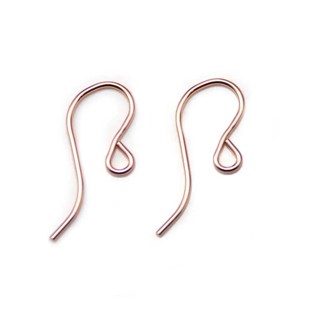 Crochets d'oreilles, avec "anneau", en gold filled rosé 14 carats, 7.5 * 19mm x 4pcs
