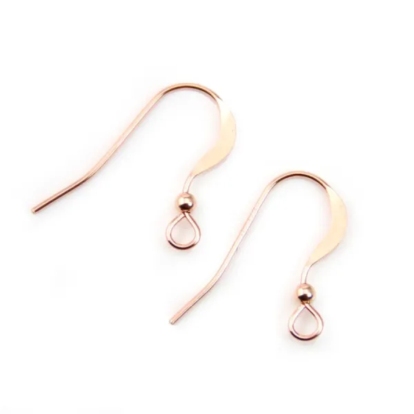 Gold filled rosé 14 carats crochets d'oreilles 17 x 20mm x 2pcs