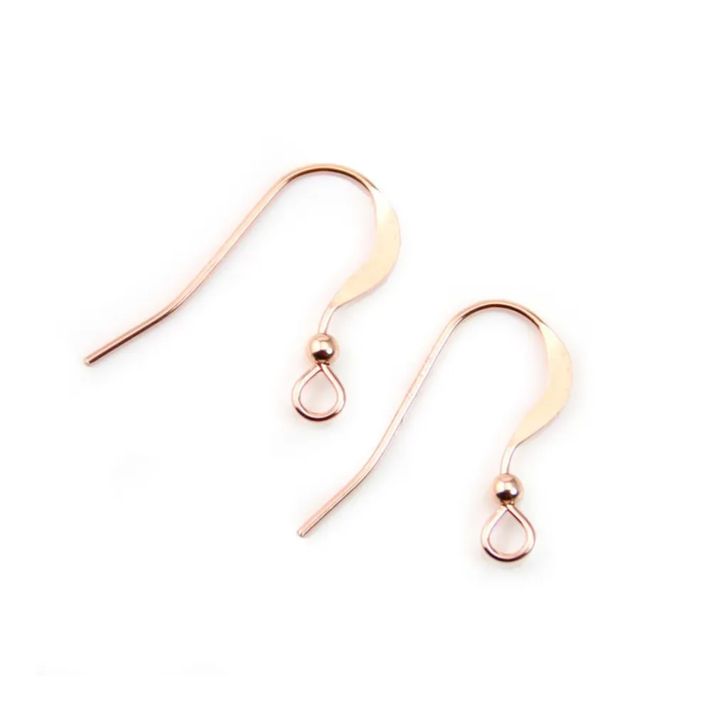 Gold filled rosé 14 carats crochets d'oreilles 17 x 20mm x 2pcs