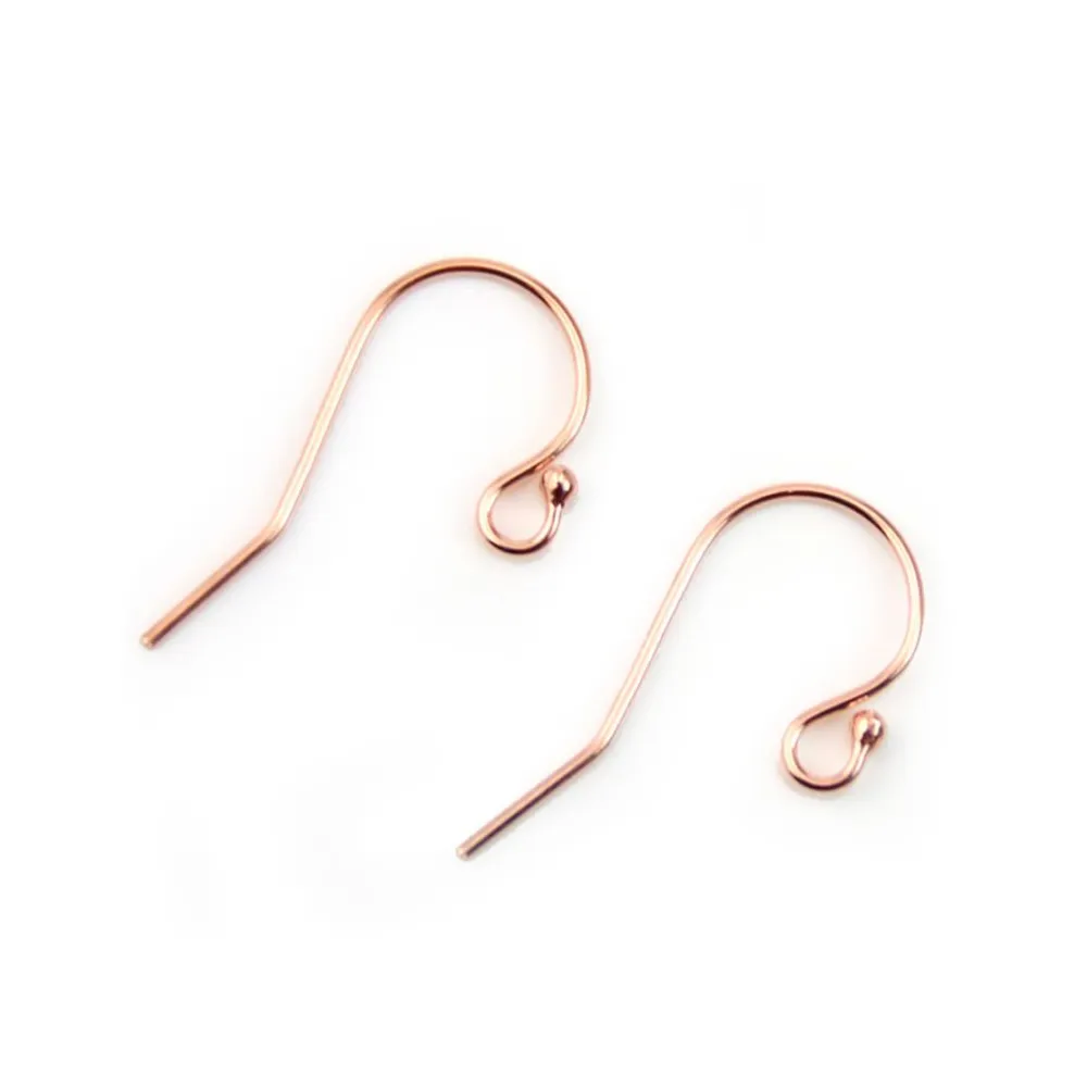 Gold filled rosé 14 carats crochets d'oreilles 11.5x20mm x 2pcs
