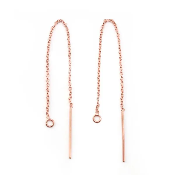Chainettes d'oreilles rose gold filled 14 carats 0.76 x 80mm x 2pcs