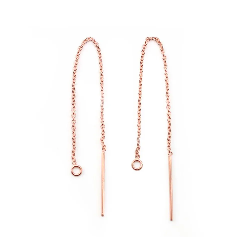 Chainettes d'oreilles rose gold filled 14 carats 0.76 x 80mm x 2pcs