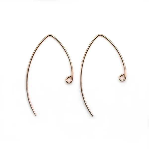 Crochet d'orielle 34mm en gold filled rosé 14 carats x 2pcs