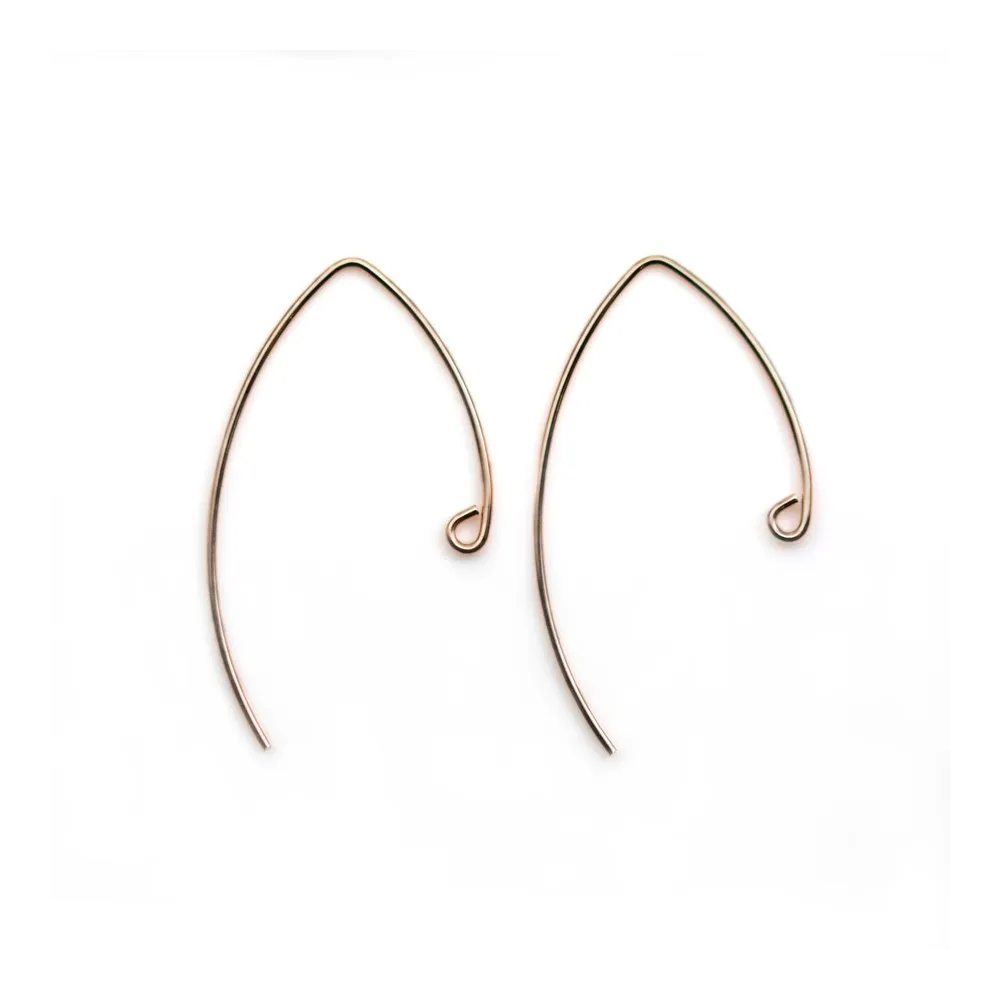 Crochet d'orielle 34mm en gold filled rosé 14 carats x 2pcs