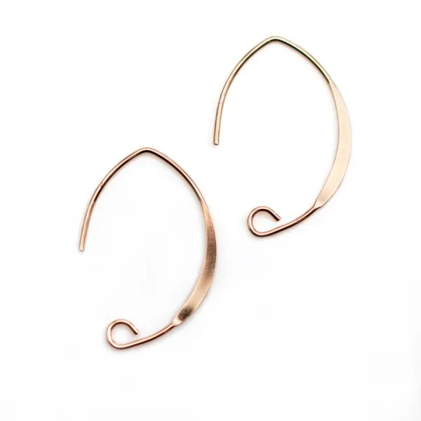 Crochet d'oreilles en gold filled 14 carats rosé 25mm x 2pcs