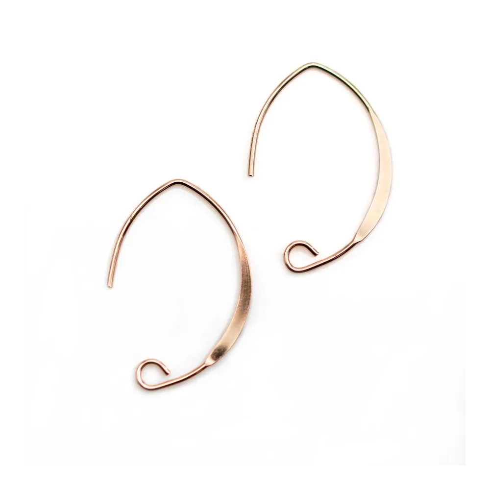 Crochet d'oreille en gold filled 14 carats rosé 25mm x 2pcs