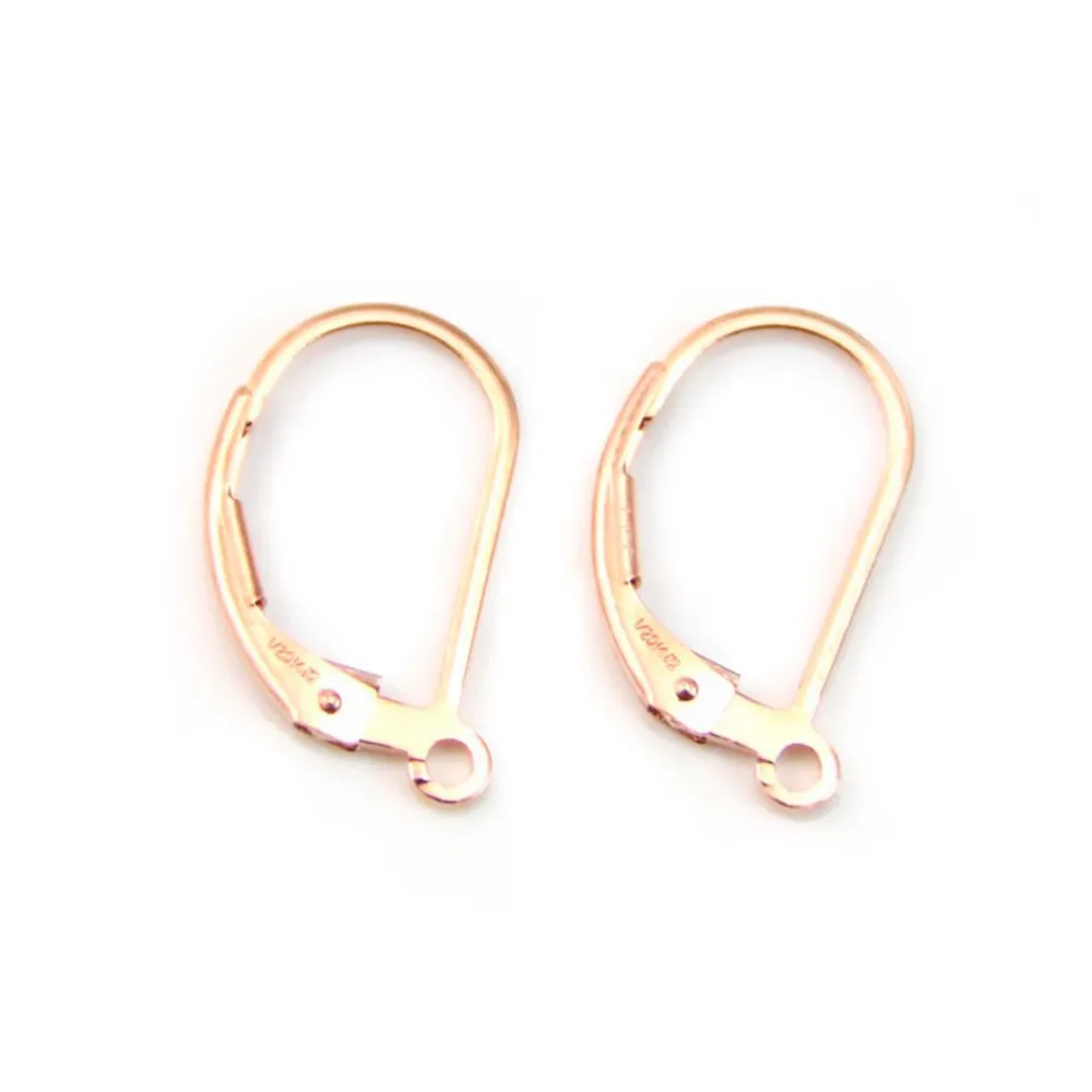 Gold filled rosé 14 carats dormeuse x 2pcs