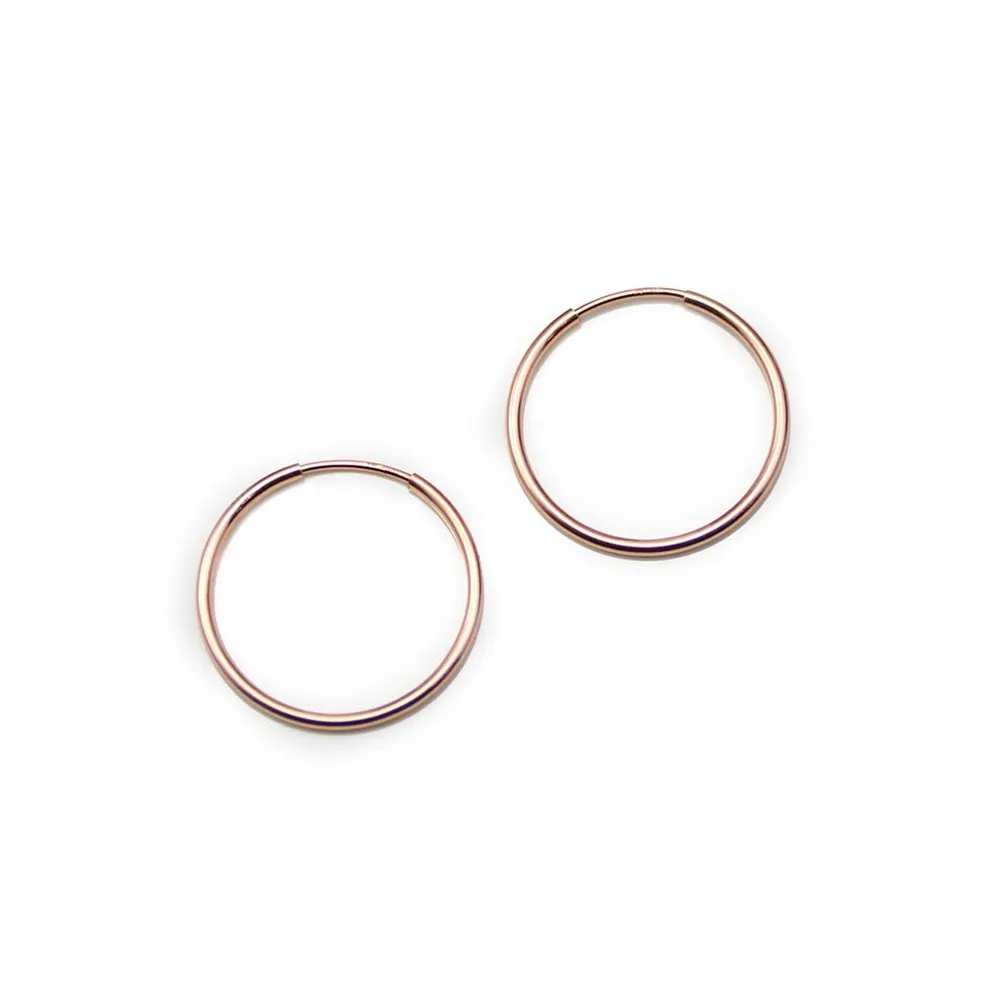 Créoles en gold filled 14 carats  rosé à décorer, 1.25 * 12mm x 2pcs