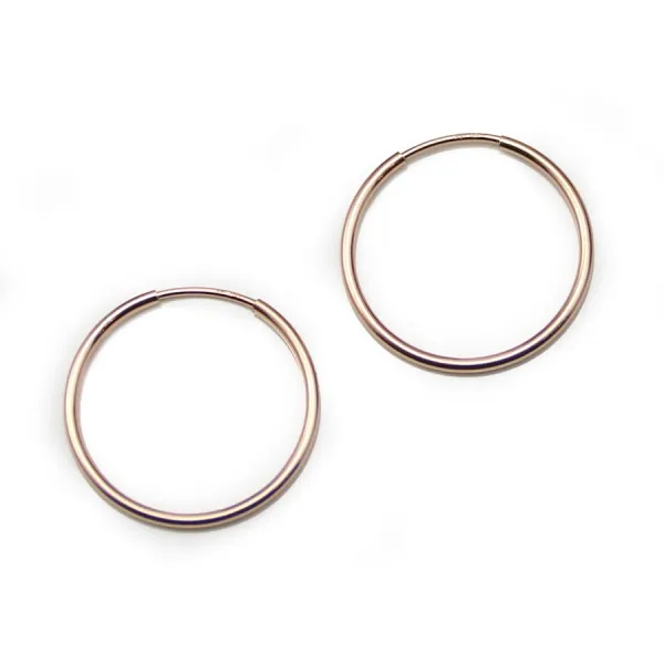 Créoles en gold filled rosé 14 carats à décorer, 1.25 * 20mm x 2pcs