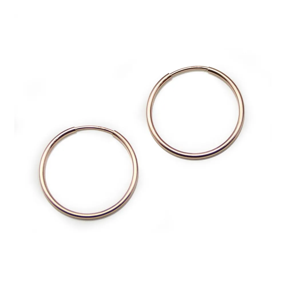 Créoles en gold filled rosé 14 carats à décorer, 1.25 * 20mm x 2pcs