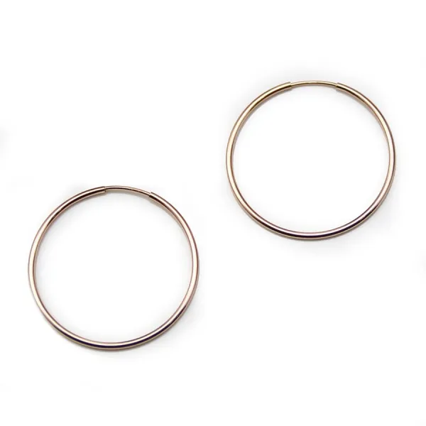 Créoles en gold filled rosé 14 carats à décorer, 1.25 * 30mm x 2pcs