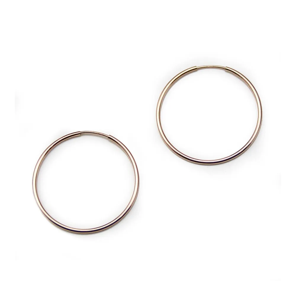 Créoles en gold filled rosé 14 carats à décorer, 1.25 * 30mm x 2pcs