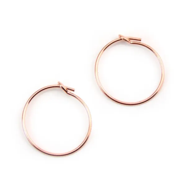 14 carats rose gold filled creole 0.7x15mm x 2pcs