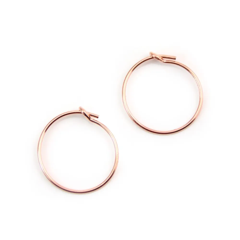 Gold filled rosé 14 carats créole 0.7x15mm x 2pcs