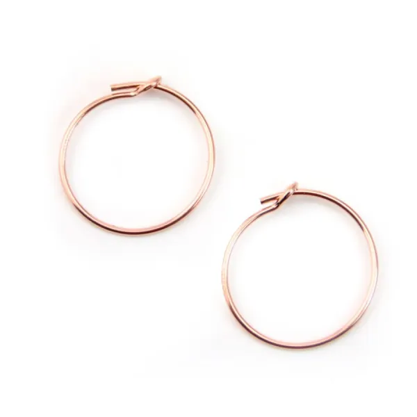 14 carats rose gold filled creole 0.7x15mm x 2pcs