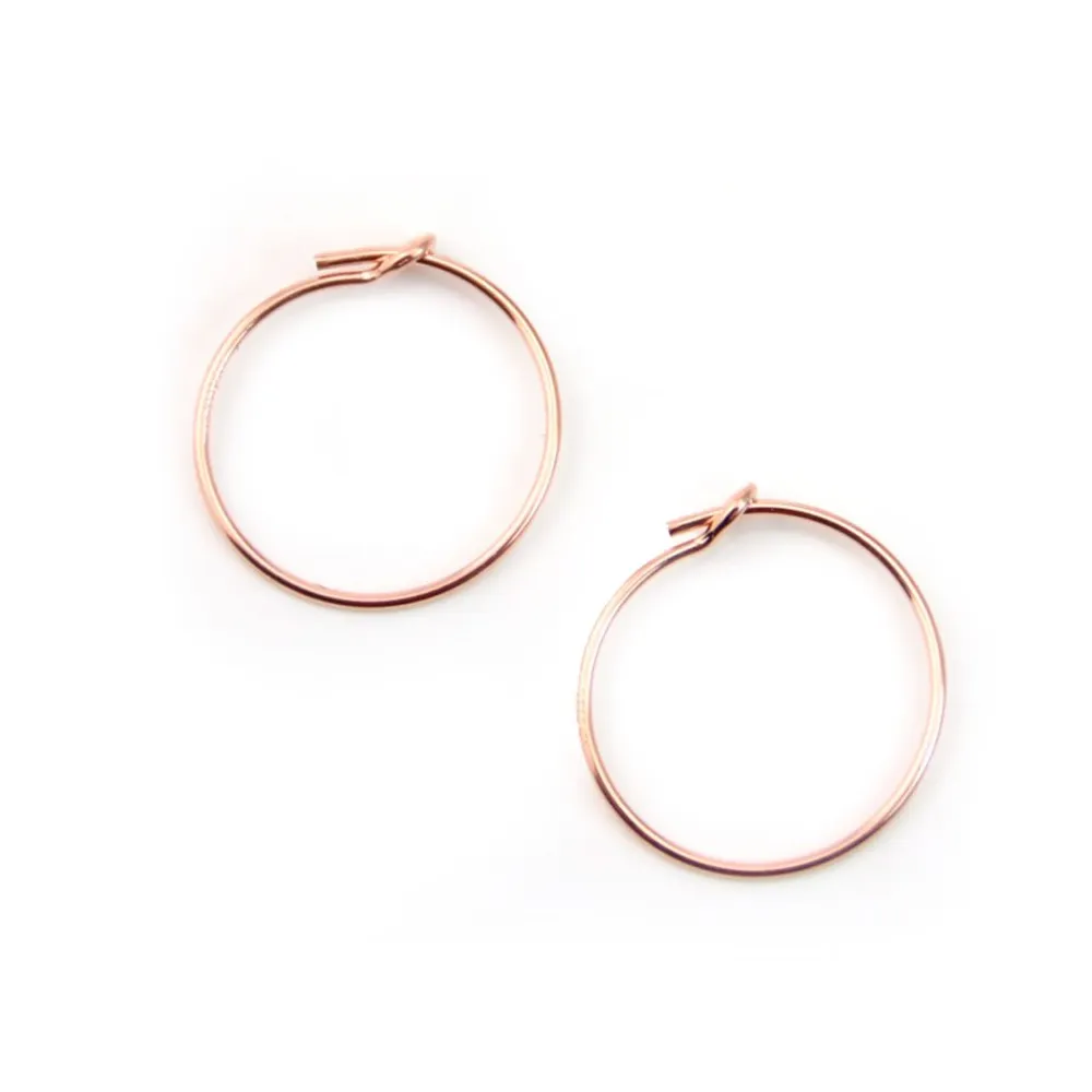14 carats rose gold filled creole 0.7x15mm x 2pcs
