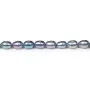 Perles de culture d'eau douce, bleu violacé, olive, 6mm x 40 cm