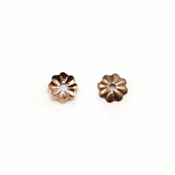 Coupelle en forme de fleur, en gold filled rosé 14 carats, 1x4mm x 10pcs