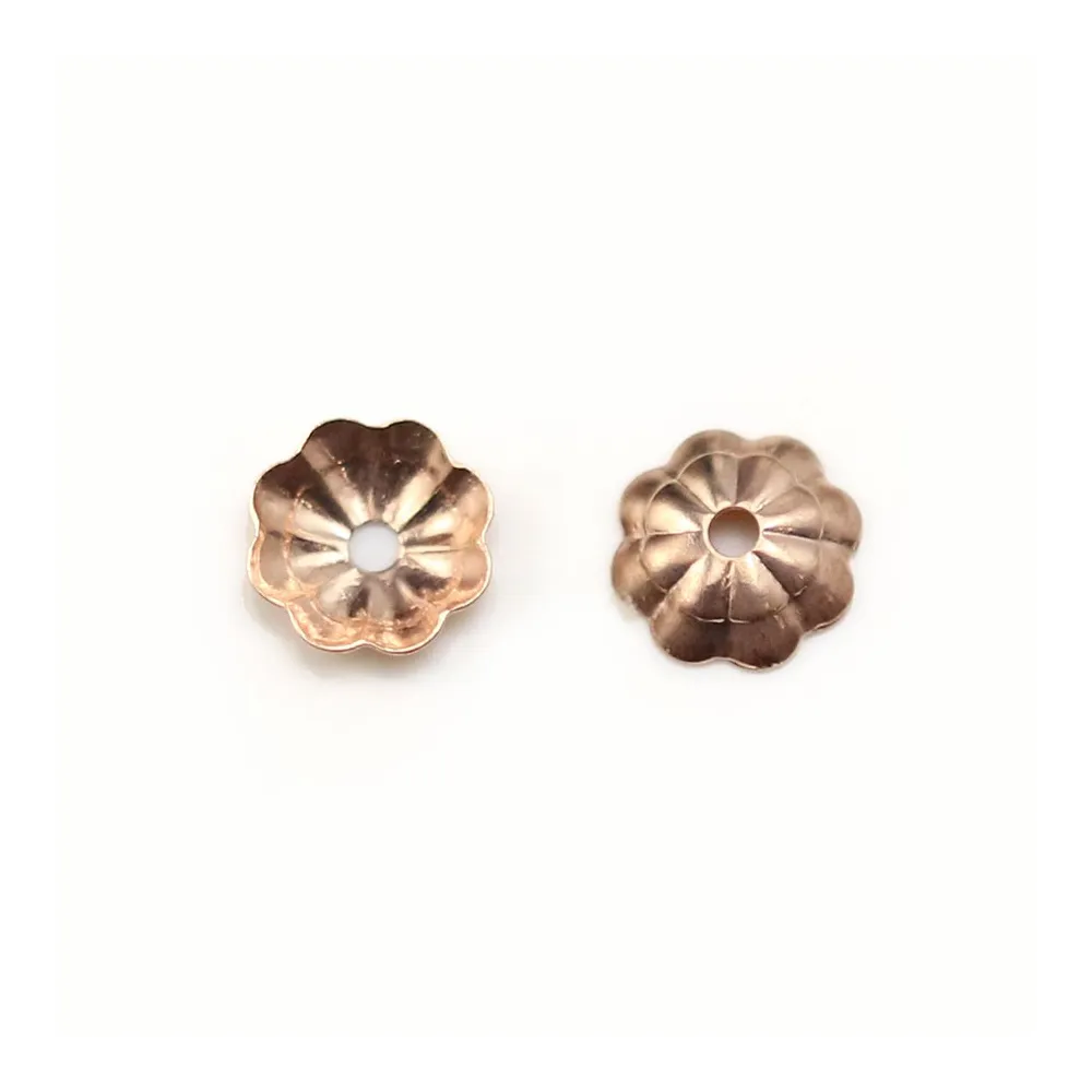 Coupelle en forme de fleur, en gold filled rosé 14 carats, 1x5mm x 8pcs