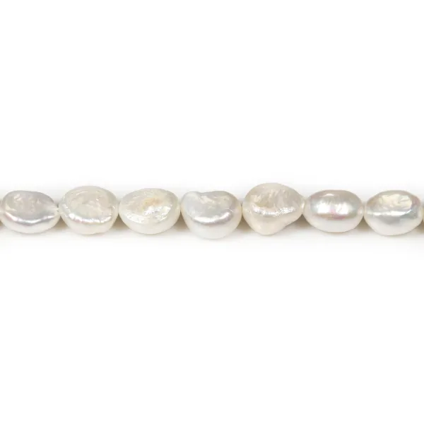 Baroque white freshwater cultured pearls 8mm x 35cm