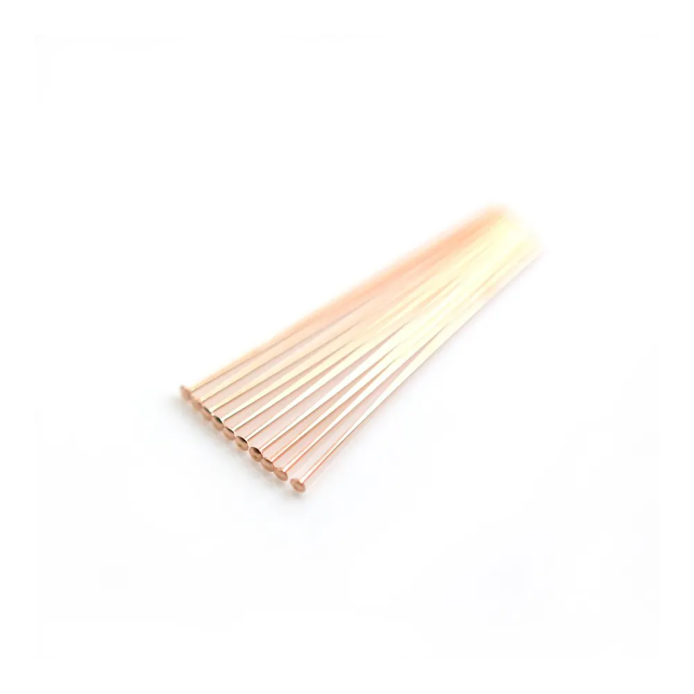 Clou à tête plate en gold filled 14 carats rosé 0.41x25mm x 10pcs