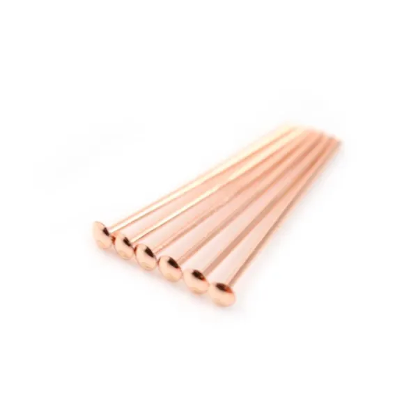 Gold filled rosé 14 carats clou tête à plat  0.5x12.5mm x 10pcs