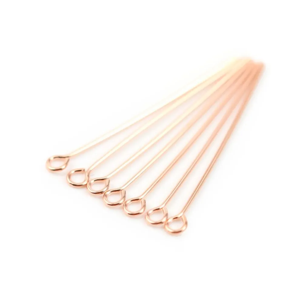 Gold filled rosé 14 carats clou tête à boucle  0.5x25mm x 10pcs